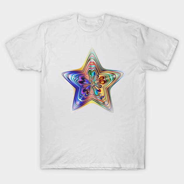 Colorful Prismatic Chromatic Rainbow Shiny T-Shirt by SWEIRKI